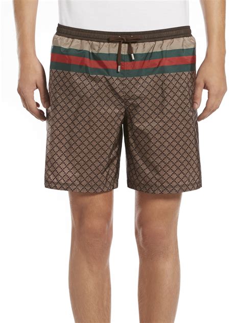 gucci swim shorts brown|short Gucci yupoo.